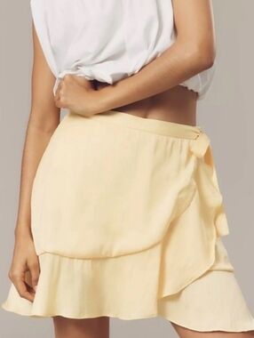 Anthropologie Maeve Ruffled Wrap Skirt